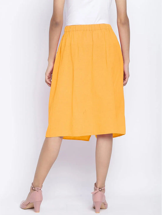 Sun Glaze Solid Button Down Women Skirt