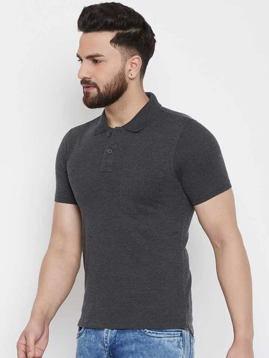 Pure Cotton Grey Polo T-shirt