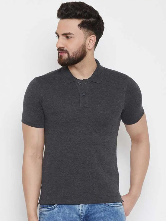 Pure Cotton Grey Polo T-shirt