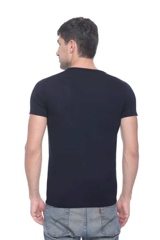 Soild Dark Blue Pure Cotton T-shirt