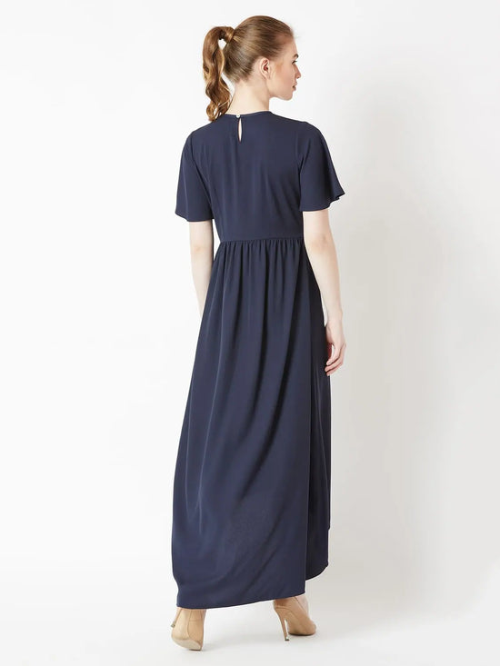 Creativity Takes Courage High Low Maxi Dress Navy Blue