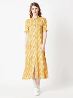 Look After Yourself Shirt Dress Multicolor-Base Yellow