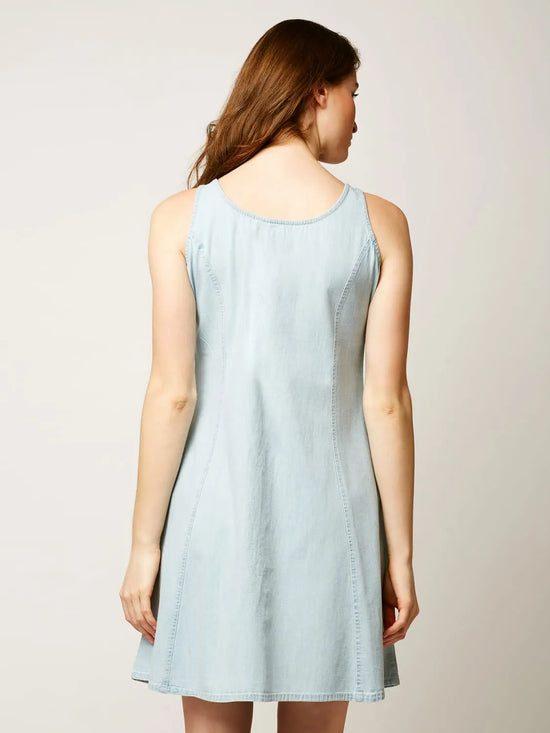 Fight For Your Right Denim Dress Light Blue