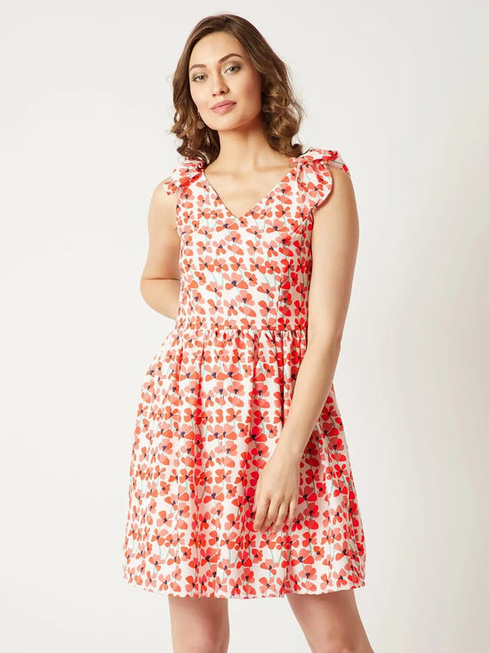 Altogether Better Bow Dress Multicolor-Base Off-White