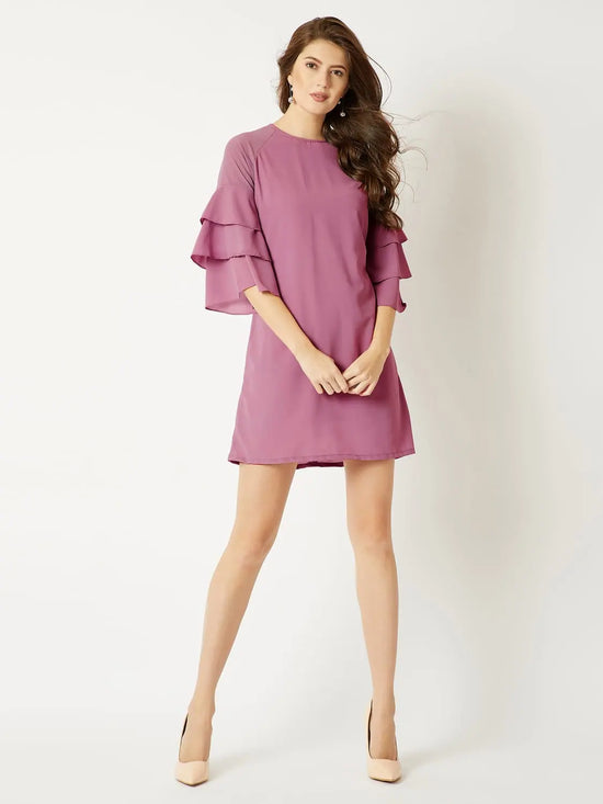 In These Arms Ruffle Dress Purple