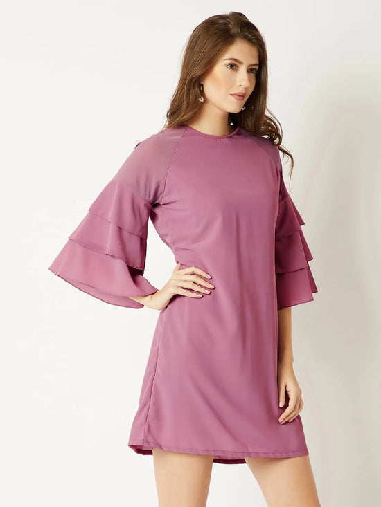 In These Arms Ruffle Dress Purple