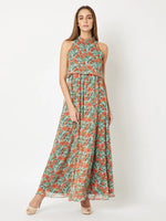 Turn Up The Love Maxi Dress Multicolor-Base Green