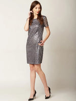 Be My Kendall Sequin Shift Dress Grey