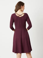 Speak Of The Devil Skater Dress Wine Red