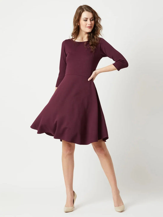 Speak Of The Devil Skater Dress Wine Red