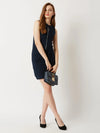 Tough Times Belted Dress Navy Blue