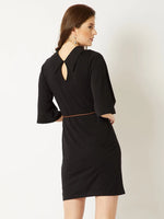 Darkness Shines Belted Dress Black