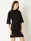 Darkness Shines Belted Dress Black