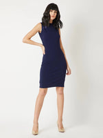 Collect Beautiful Moments Sheer Bodycon Dress Navy Blue