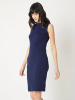 Collect Beautiful Moments Sheer Bodycon Dress Navy Blue