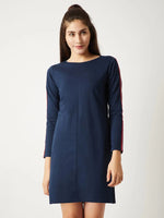 The Final Show Twill Sleeve Dress Navy Blue