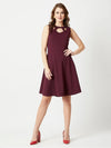 Gather Memories Cut Out Skater Dress Wine Red