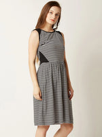 Bread Winner Striped Dress Black And White