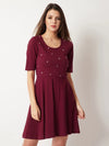 Skippy Heather Pearl Dress Maroon