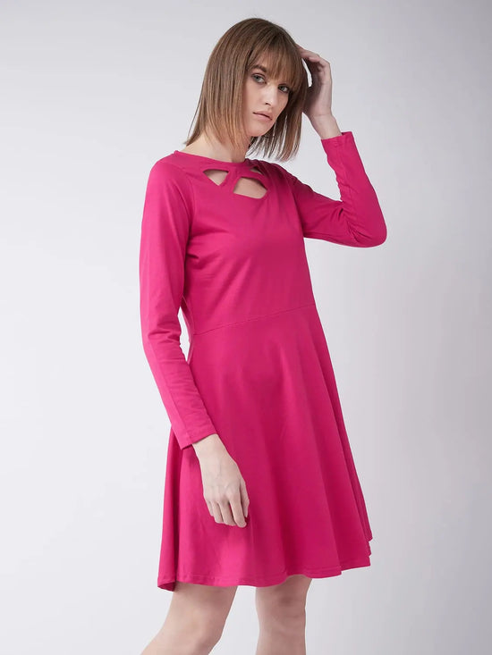 Criss Cross Tent Fit Dress Pink