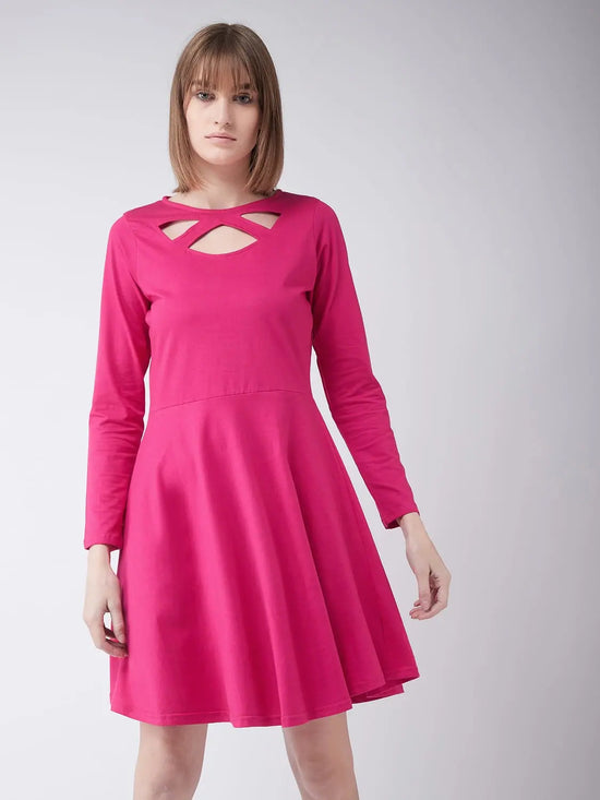 Criss Cross Tent Fit Dress Pink