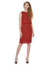 False Alarm Layered Dress Brick red