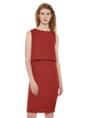 False Alarm Layered Dress Brick red