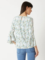 A Cinderella Story Ruffle Sleeve Multicolor-Base White Top