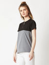 Made Your Own Label Colour Block Black and Steel Grey Top