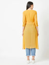 Twist The Victorian Sleeve Maxi Slit Mustard-Yellow Top