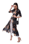 Go All The Away Floral Printed Maxi Multicolor-Base-Black Top