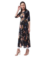 Go All The Away Floral Printed Maxi Multicolor-Base-Black Top