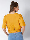 High Hopes Twill Crop Mustard Yellow Top