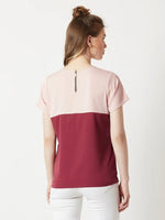 Stay Gold Colour Block Blush Pink and Maroon Top