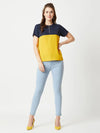 Made Your Own Label Colour Block Multicolor-Base Navy Blue Top