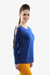 Show And Tell Ladder Sleeve Cobalt Blue Top