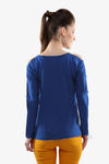 Show And Tell Ladder Sleeve Cobalt Blue Top