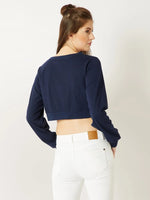 Are We Lost Pompom Navy Blue Top