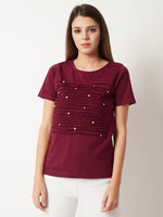 Unnatural Cuts Pearl Maroon Top