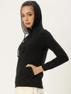 Women Solid Black Full Sleeve Jacket