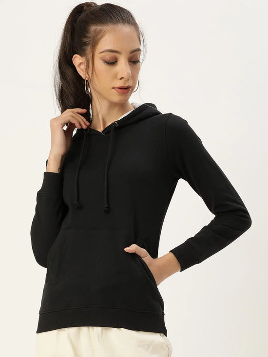 Women Solid Black Full Sleeve Jacket