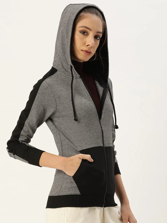 Women Solid Grey Full Sleeve Jacket