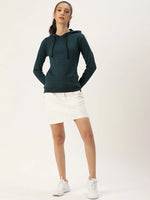 Women Solid Teal Full Sleeve Jacket