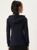 Women Solid Navy Full Sleeve Jacket