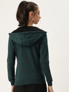 Women Solid Teal Full Sleeve Jacket