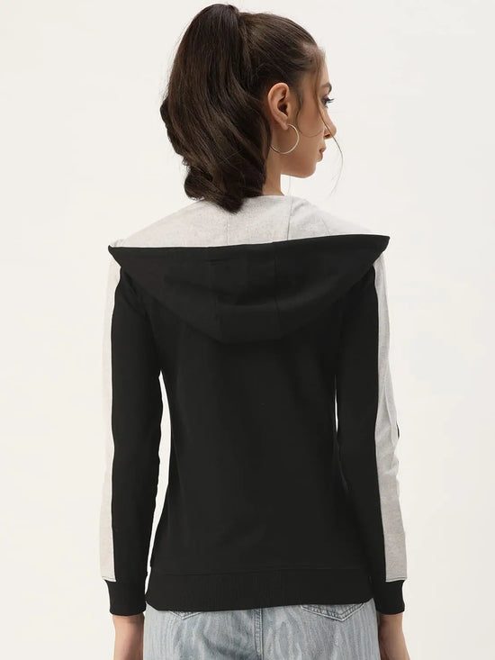 Women Solid Black Full Sleeve Jacket