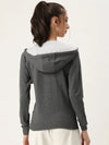 Women Solid Grey melange Full Sleeve Jacket