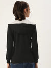 Women Solid Black Full Sleeve Jacket