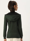 Women Solid Olive Full Sleeve Jacket