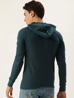 Men Solid Relaxed Shack Hooded Sweatshirt